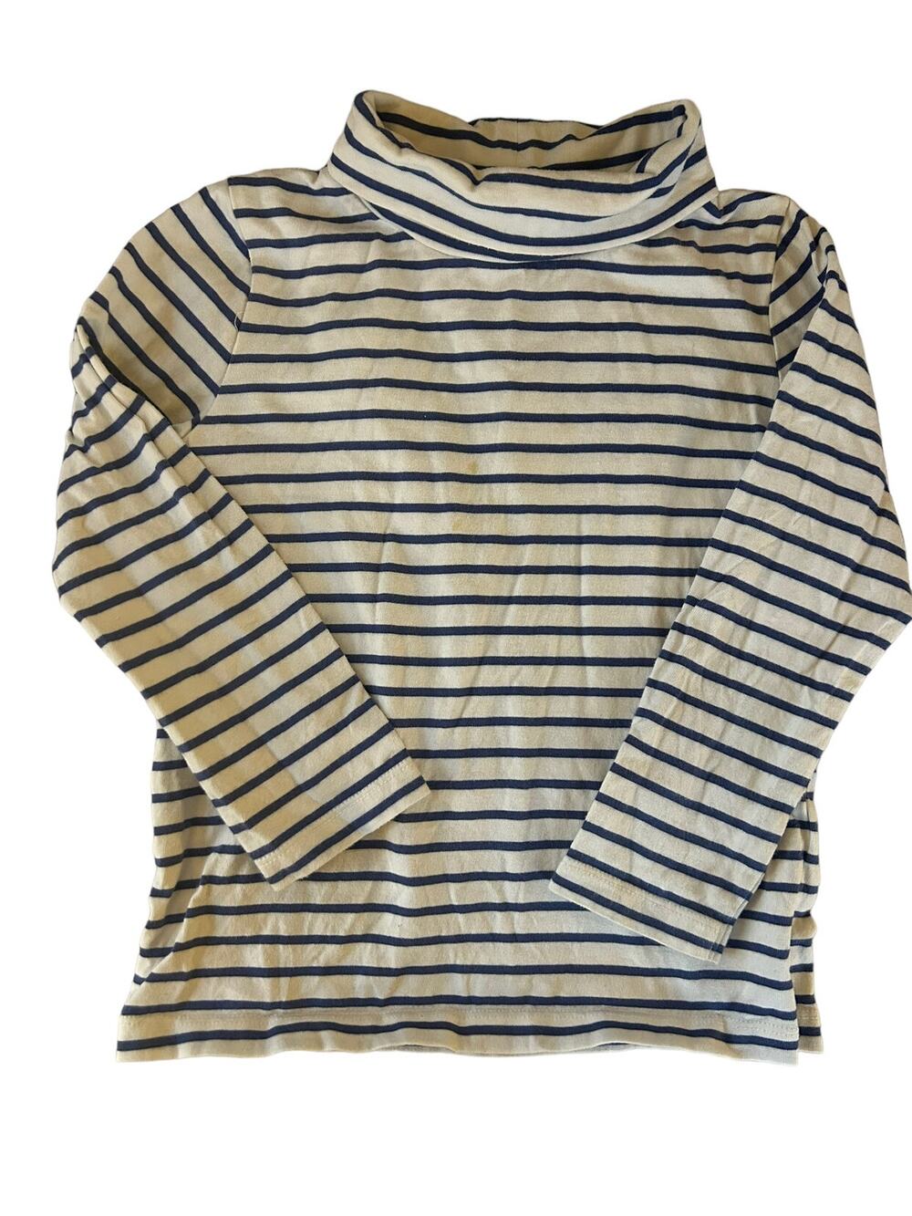Mini Boden White And Blue Turtleneck Shirt size 5-6